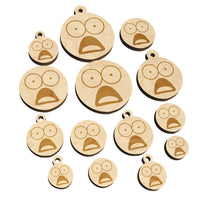 Mouth Agape Shocked Face Mini Wood Shape Charms Jewelry DIY Craft