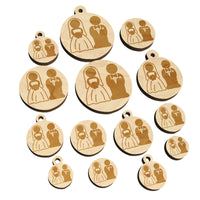 Bride and Groom Wedding Mini Wood Shape Charms Jewelry DIY Craft