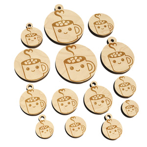 Cute Kawaii Hot Chocolate Mini Wood Shape Charms Jewelry DIY Craft