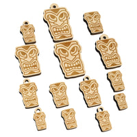 Hawaiian Tiki Head Mini Wood Shape Charms Jewelry DIY Craft