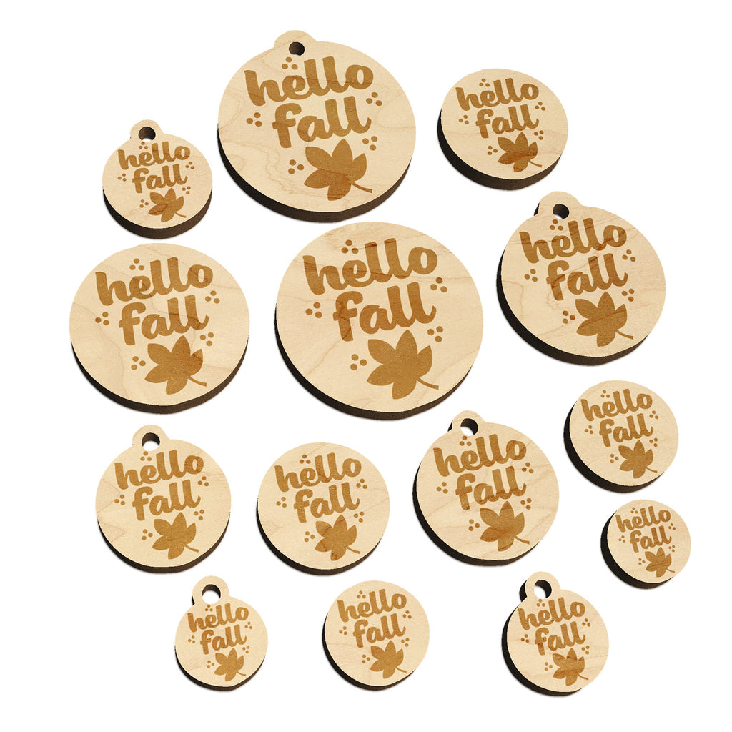 Hello Fall Mini Wood Shape Charms Jewelry DIY Craft