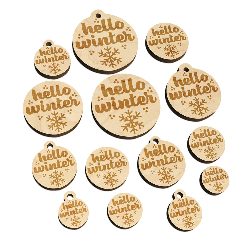 Hello Winter Mini Wood Shape Charms Jewelry DIY Craft