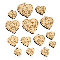 It's a Boy Baby Shower Mini Wood Shape Charms Jewelry DIY Craft