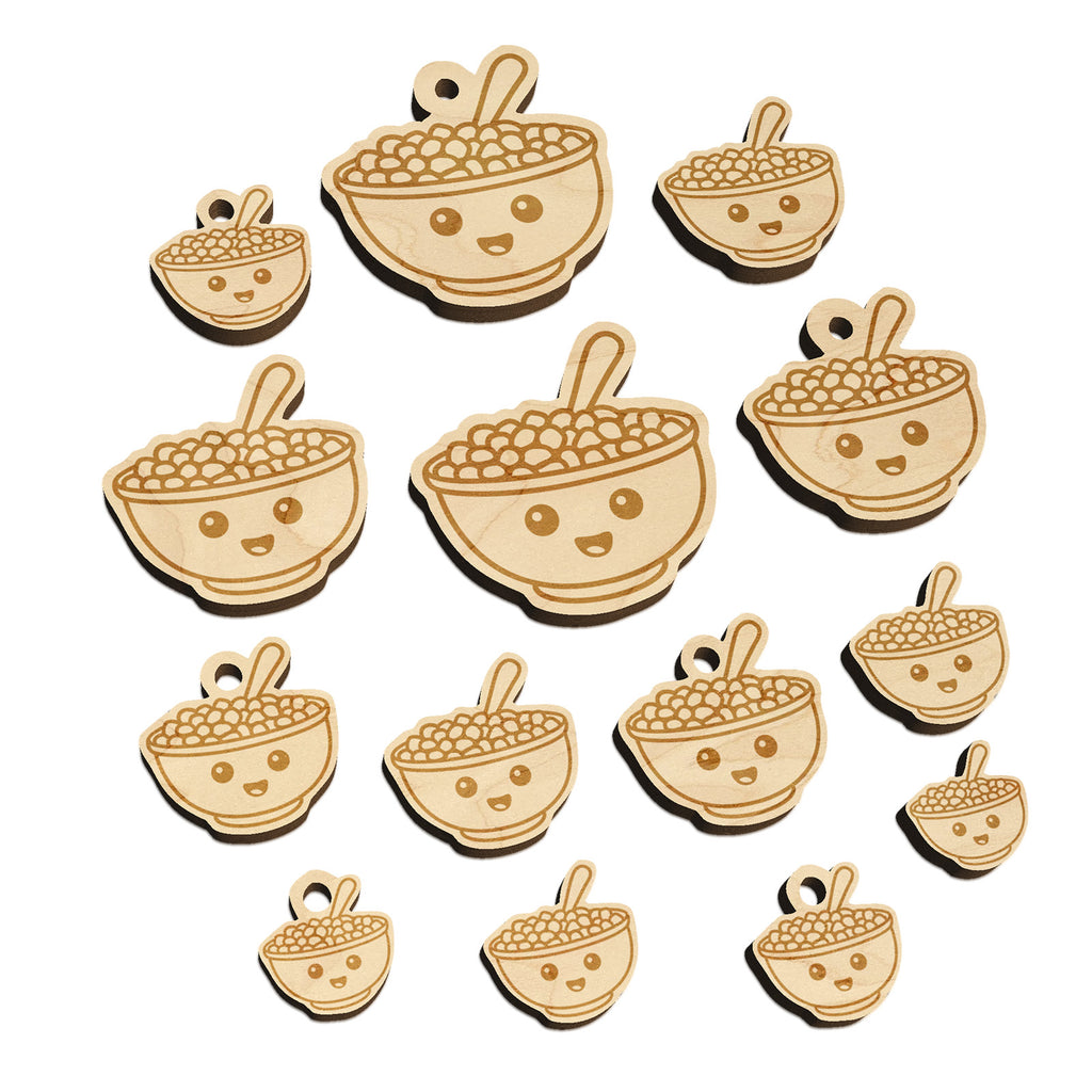 Kawaii Cute Bowl of Cereal Mini Wood Shape Charms Jewelry DIY Craft