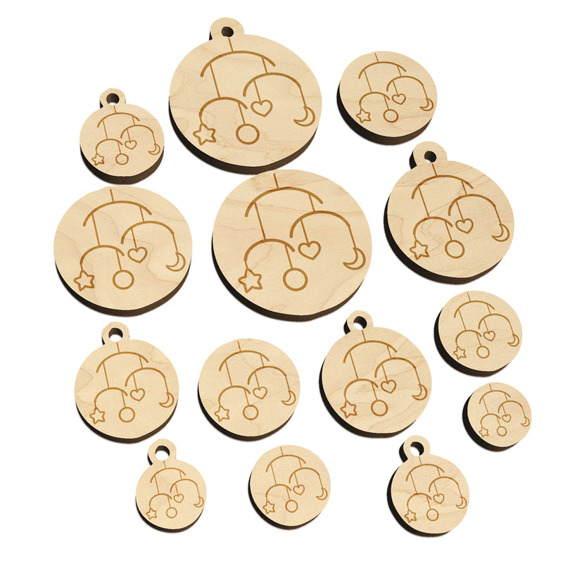 Baby Mobile Heart Star Moon Mini Wood Shape Charms Jewelry DIY Craft