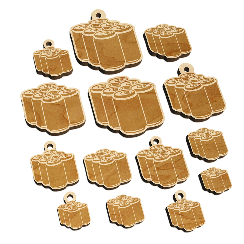 Beer Soda Drink Six Pack Mini Wood Shape Charms Jewelry DIY Craft