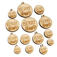 Berry Text with Image Flavor Scent Mini Wood Shape Charms Jewelry DIY Craft