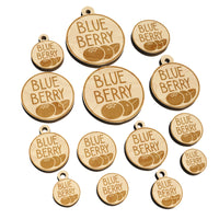 Blueberry Text with Image Flavor Scent Mini Wood Shape Charms Jewelry DIY Craft