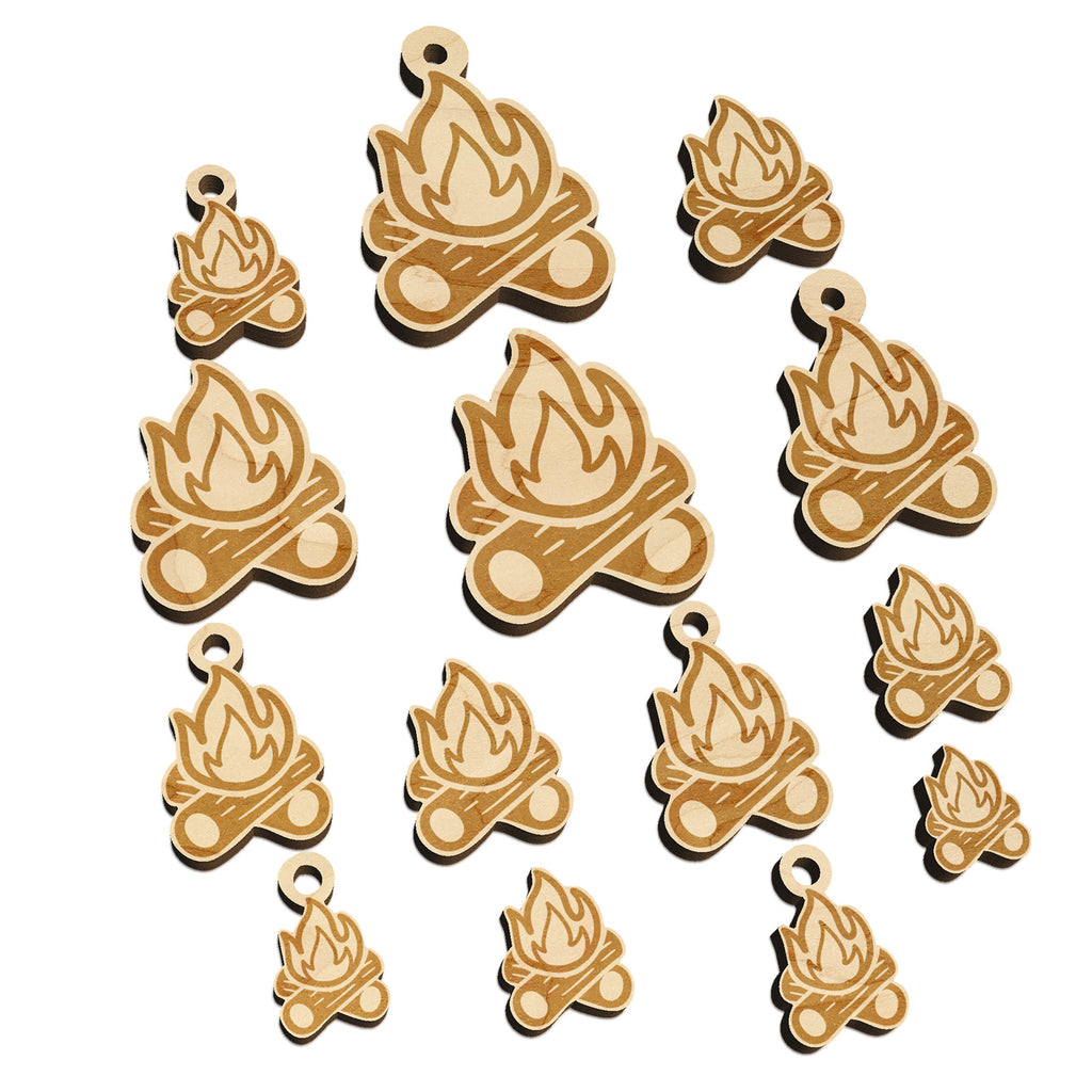 Campfire Cartoon Mini Wood Shape Charms Jewelry DIY Craft