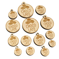 Chocolate Text with Image Flavor Scent Mini Wood Shape Charms Jewelry DIY Craft