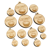 Coconut Text with Image Flavor Scent Mini Wood Shape Charms Jewelry DIY Craft