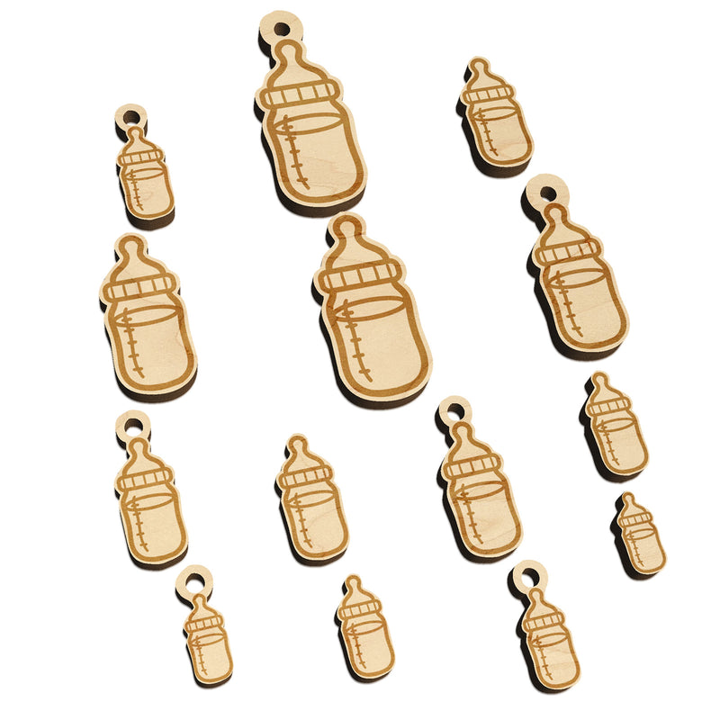 Cute Baby Bottle Mini Wood Shape Charms Jewelry DIY Craft