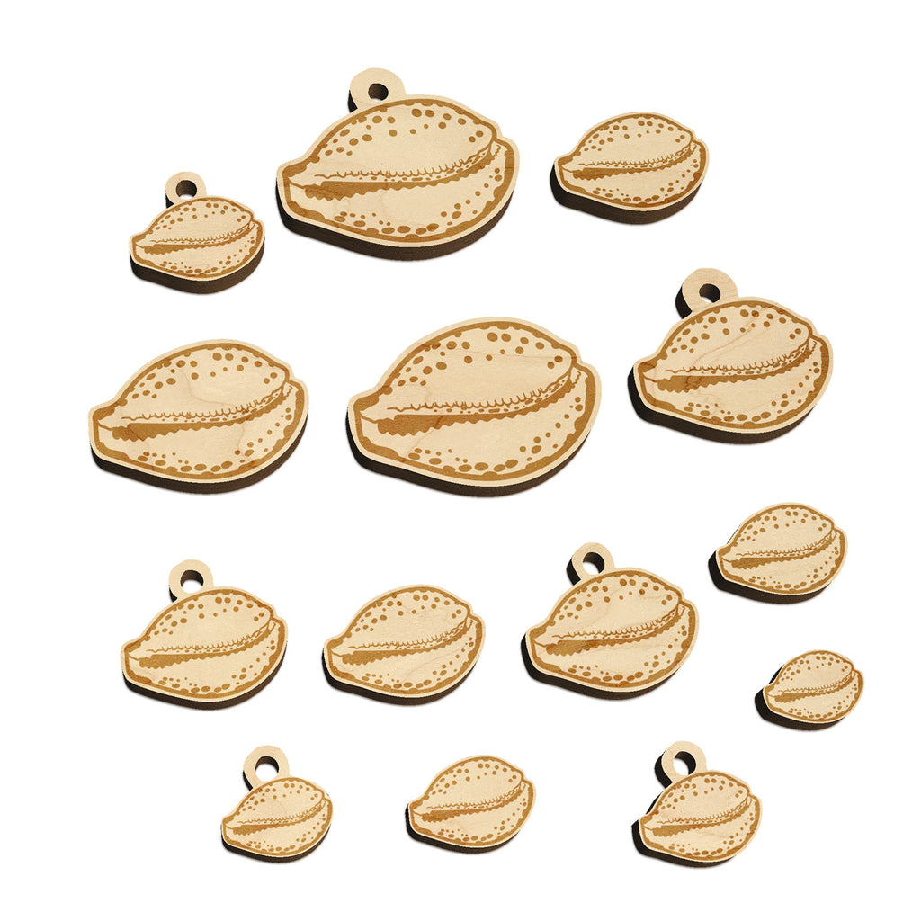 Cypraea Tigris Cowrie Shell Beach Seashell Mini Wood Shape Charms Jewelry DIY Craft