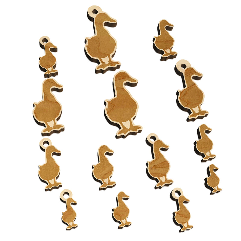 Duck From the Front Silhouette Mini Wood Shape Charms Jewelry DIY Craft