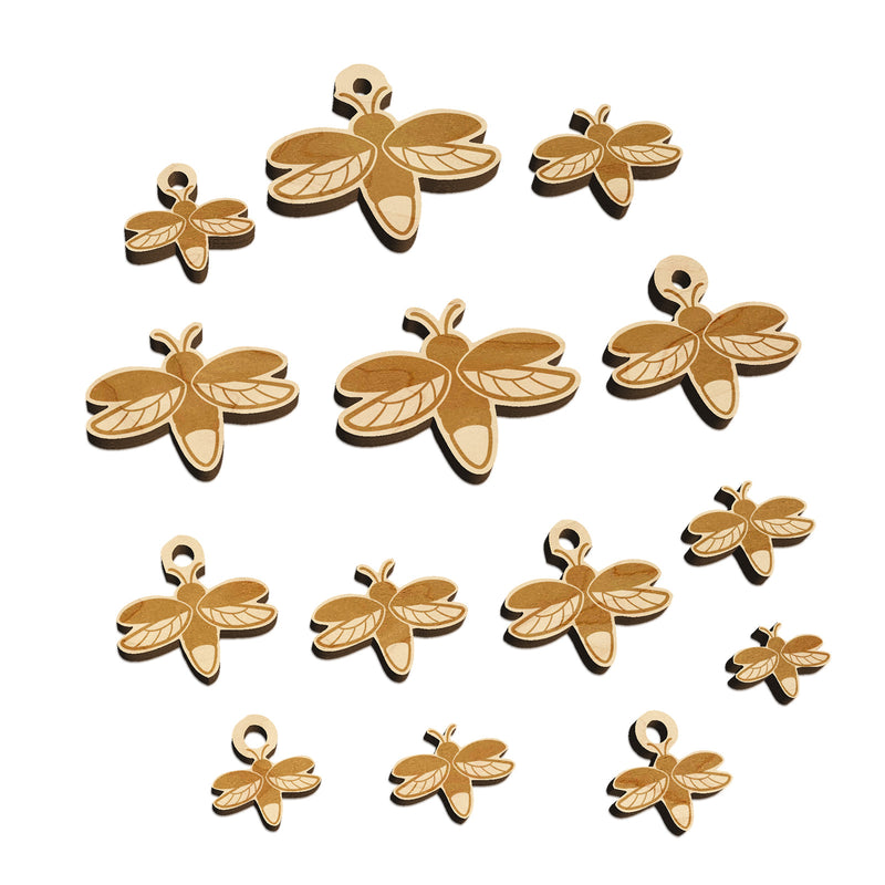 Flying Firefly Lightning Bug Mini Wood Shape Charms Jewelry DIY Craft