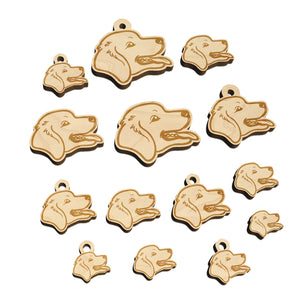 Golden Retriever Head Mini Wood Shape Charms Jewelry DIY Craft