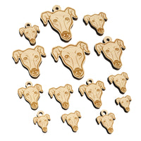 Greyhound Dog Head Mini Wood Shape Charms Jewelry DIY Craft