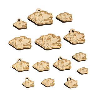 Jack Russell Terrier Dog Head Mini Wood Shape Charms Jewelry DIY Craft