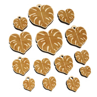 Monstera Leaf Swiss Cheese Plant Mini Wood Shape Charms Jewelry DIY Craft