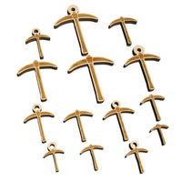 Pick Axe Mining Tool Mini Wood Shape Charms Jewelry DIY Craft