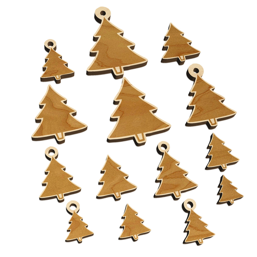 Pine Tree Cartoon Mini Wood Shape Charms Jewelry DIY Craft