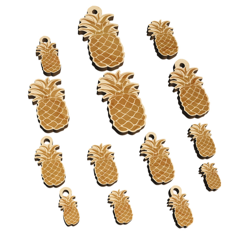 Pineapple Fruit Drawing Mini Wood Shape Charms Jewelry DIY Craft