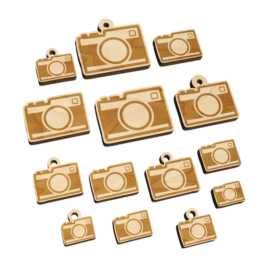 Point and Shoot Camera Photography Mini Wood Shape Charms Jewelry DIY Craft