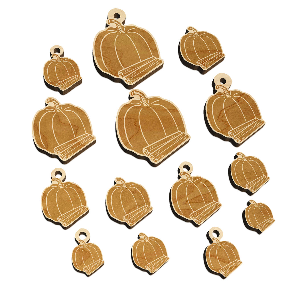 Pumpkin Spice Drawing Mini Wood Shape Charms Jewelry DIY Craft