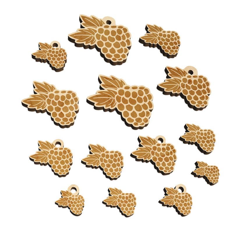 Raspberry Blackberry Fruit Mini Wood Shape Charms Jewelry DIY Craft