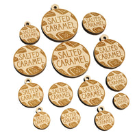 Salted Caramel Text with Image Flavor Scent Mini Wood Shape Charms Jewelry DIY Craft