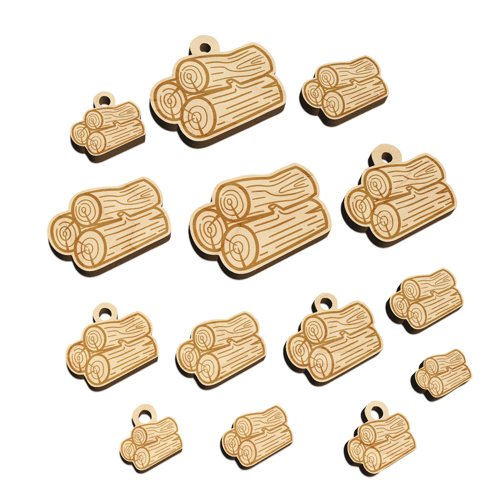 Stack of Logs Firewood Mini Wood Shape Charms Jewelry DIY Craft