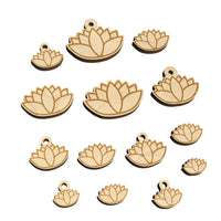 Yoga Lotus Flower Outline Mini Wood Shape Charms Jewelry DIY Craft