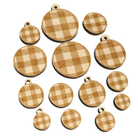 Buffalo Plaid Pattern Mini Wood Shape Charms Jewelry DIY Craft