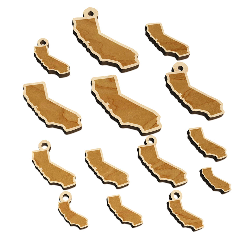 California State Silhouette Mini Wood Shape Charms Jewelry DIY Craft