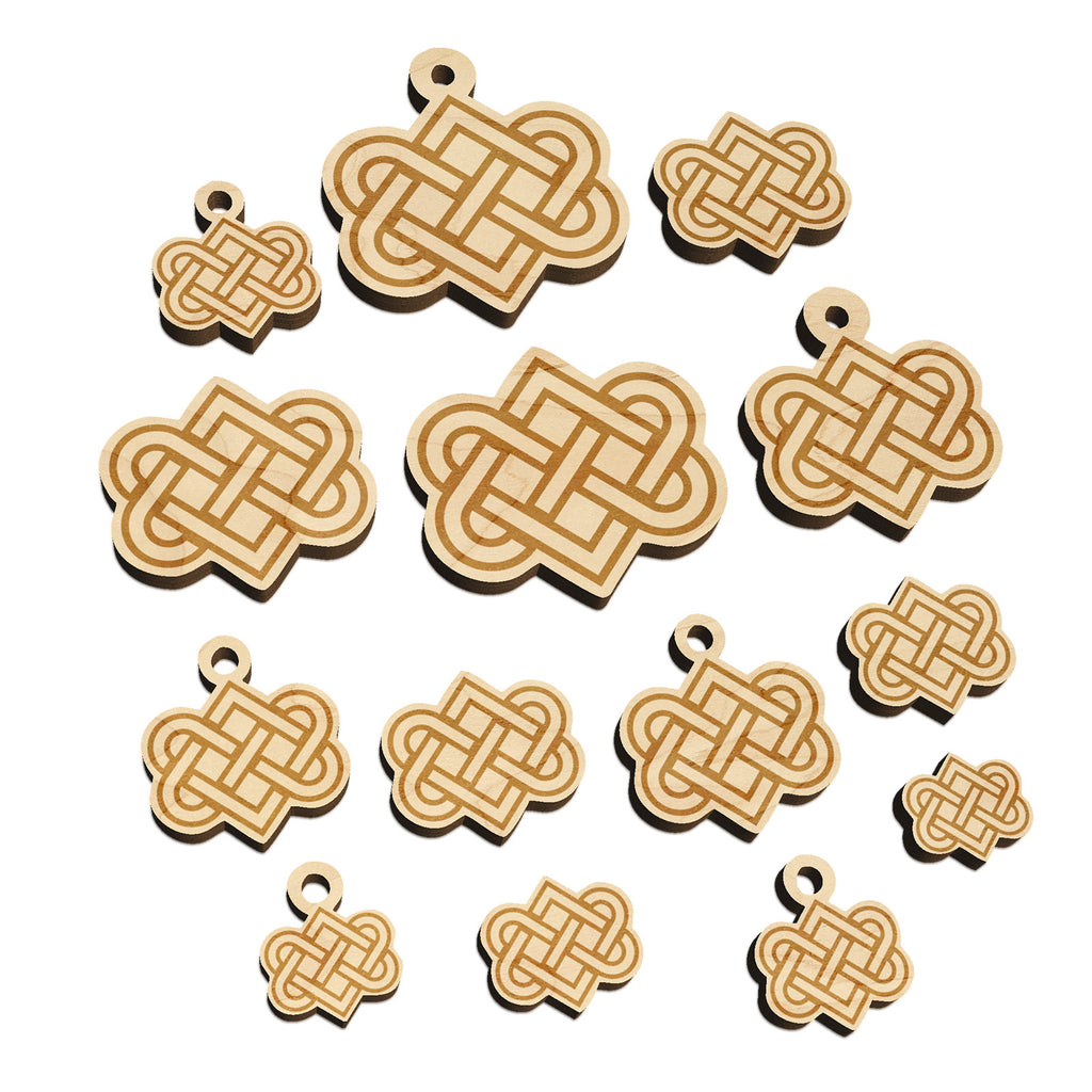 Celtic Love Knot Outline Mini Wood Shape Charms Jewelry DIY Craft