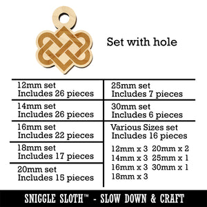 Celtic Love Knot Silhouette Mini Wood Shape Charms Jewelry DIY Craft