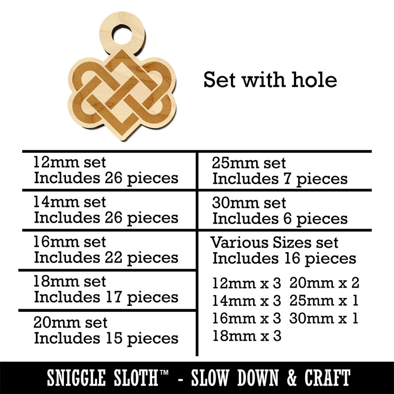 Celtic Love Knot Silhouette Mini Wood Shape Charms Jewelry DIY Craft