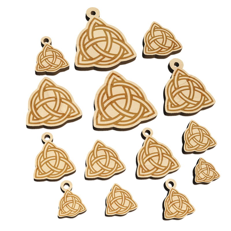 Celtic Triquetra Knot Outline Mini Wood Shape Charms Jewelry DIY Craft