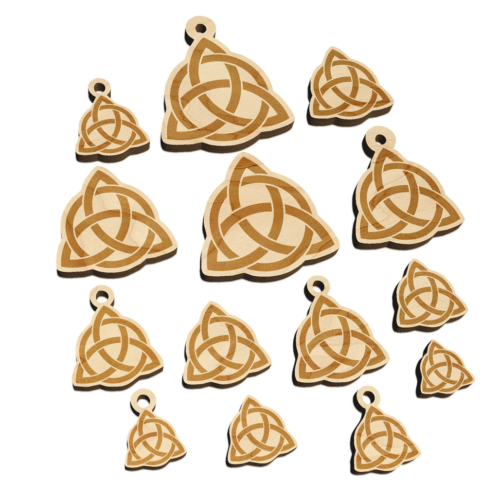 Celtic Triquetra Knot Silhouette Mini Wood Shape Charms Jewelry DIY Craft