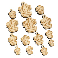 Hand Drawn Cactus Doodle Mini Wood Shape Charms Jewelry DIY Craft