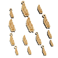 Hand Drawn Feather Doodle Mini Wood Shape Charms Jewelry DIY Craft