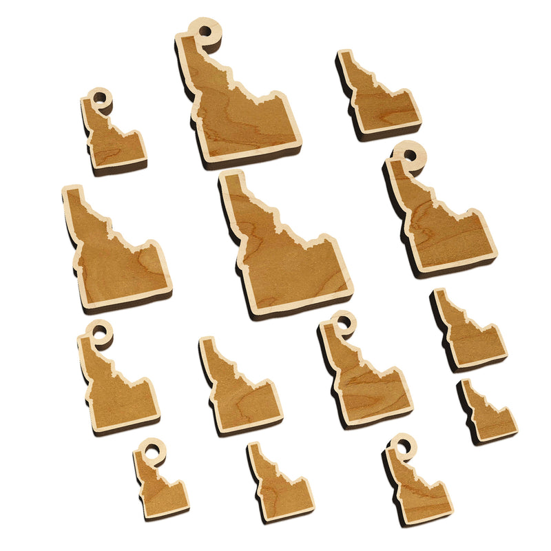 Idaho State Silhouette Mini Wood Shape Charms Jewelry DIY Craft