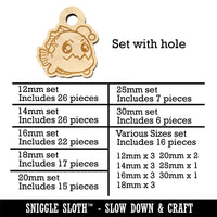 Kawaii Anglerfish Mini Wood Shape Charms Jewelry DIY Craft