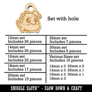 Kawaii Anglerfish Mini Wood Shape Charms Jewelry DIY Craft