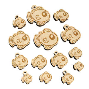 Kawaii Fish Mini Wood Shape Charms Jewelry DIY Craft