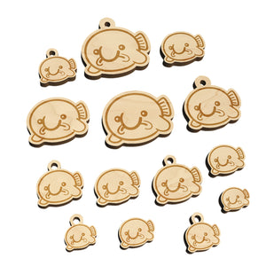 Kawaii Sad Blobfish Mini Wood Shape Charms Jewelry DIY Craft