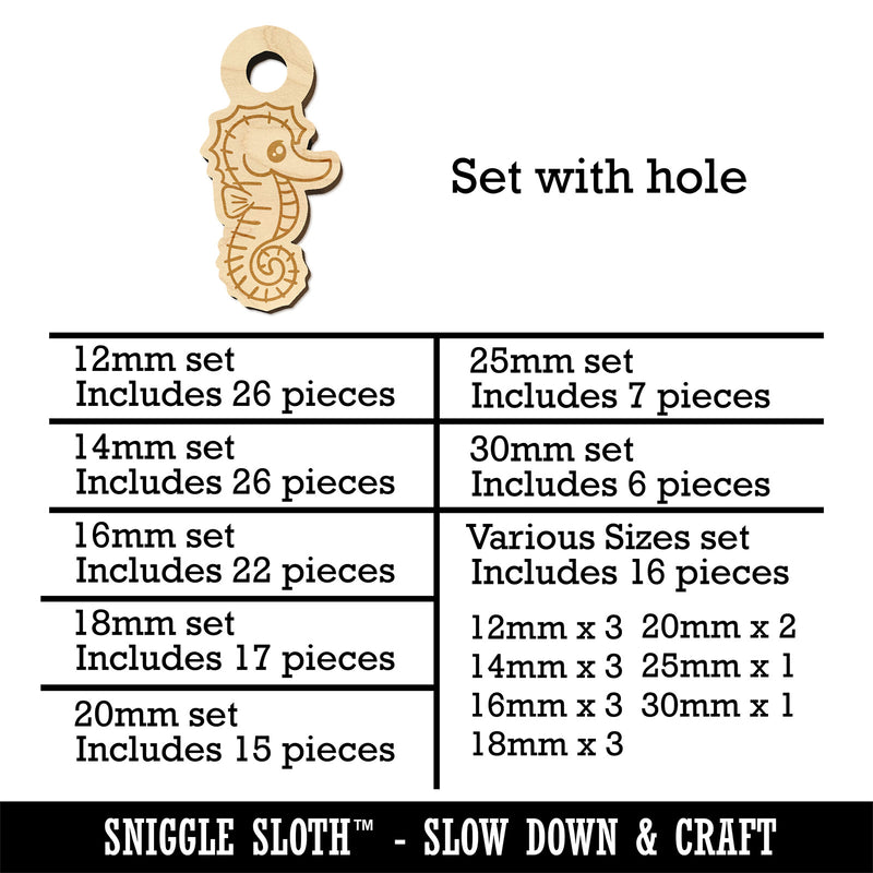 Kawaii Seahorse Mini Wood Shape Charms Jewelry DIY Craft