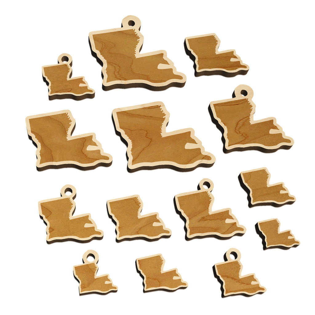 Louisiana State Silhouette Mini Wood Shape Charms Jewelry DIY Craft