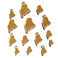 Maine State Silhouette Mini Wood Shape Charms Jewelry DIY Craft