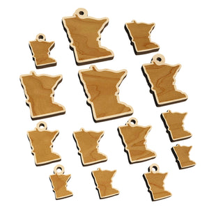 Minnesota State Silhouette Mini Wood Shape Charms Jewelry DIY Craft